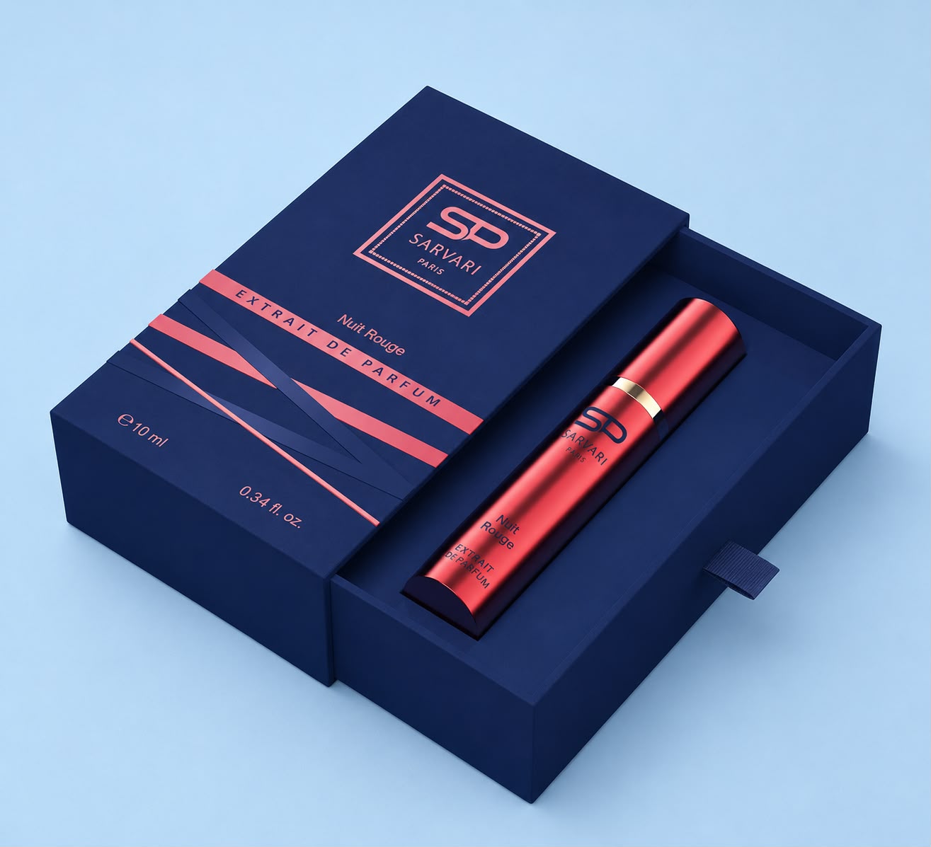 DECANT EXTRAIT PARFUM NUIT ROUGE 10ML CON CAJA DE SARVARI PARIS