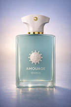 Decant de Amouage Search, perfume de nicho con notas de limón ahumado y maderas preciosas.