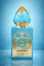 Muestra original Stephane Humbert Lucas God of Fire, perfume de lujo inspirado en México.
