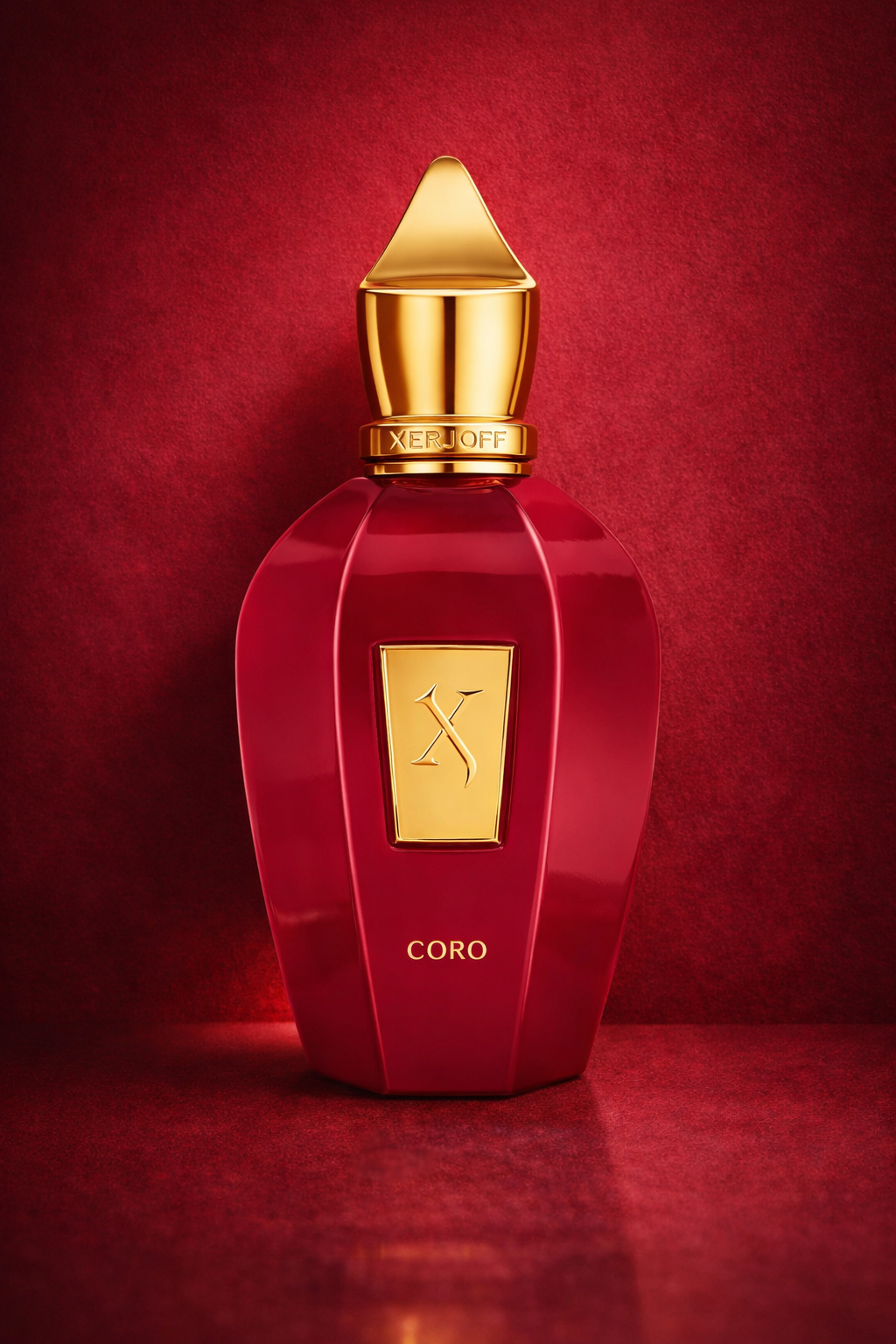 Muestra de perfume Xerjoff Coro, fragancia unisex armónica de la colección "V" de Xerjoff.