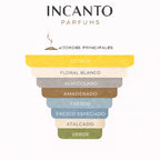 Notas de Majd Al Sultan: visualización de resinas ahumadas, pimienta, azafrán y maderas orientales.