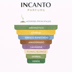 Composición de Eternity CK: notas de lavanda, mandarina, albahaca y sándalo reconfortante.