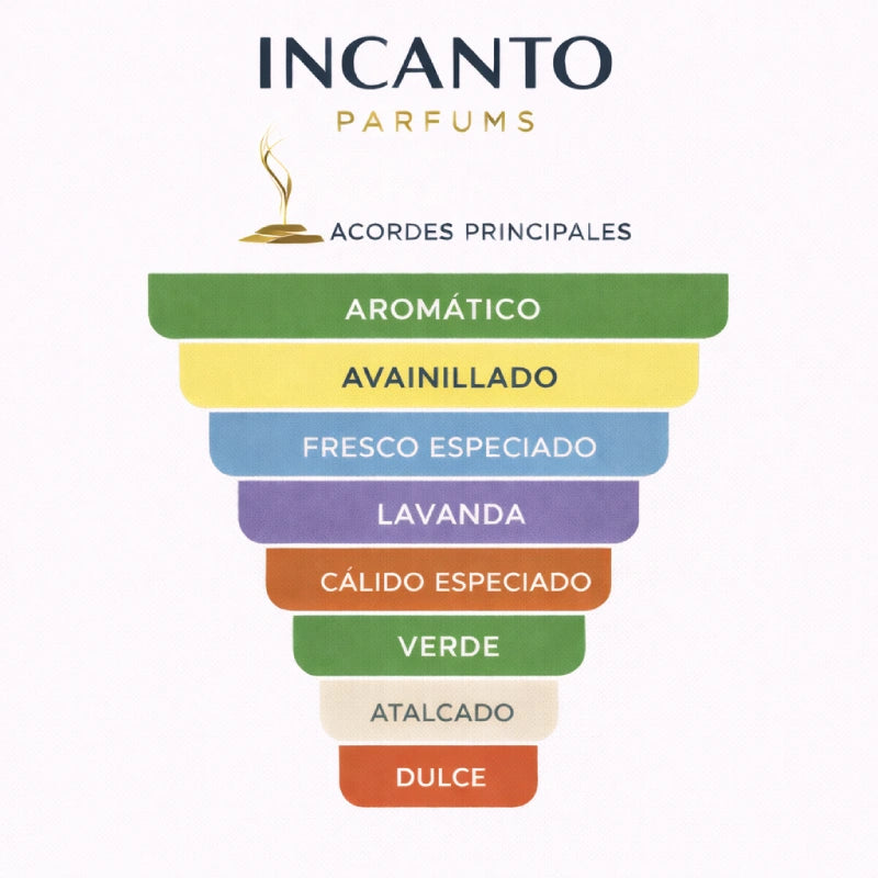 Notas de Le Male original: menta fresca, lavanda tradicional y fondo de vainilla dulce.